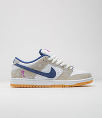 Nike SB x Rayssa Leal Dunk Low Premium Shoes in Pure Platinum and Deep Royal Blue
