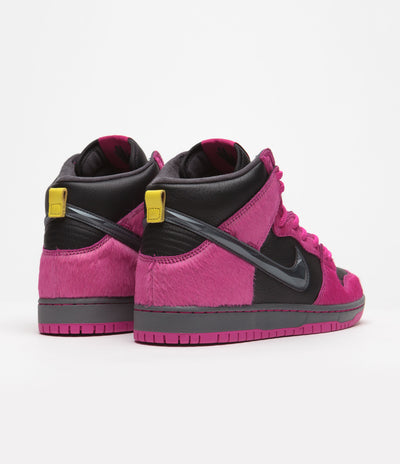Nike SB x Run The Jewels Dunk High Shoes - Active Pink / Black - Metallic Gold