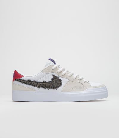 Nike SB x Sky Brown Pogo Plus Shoes in Sail and White and Gym Red - Black