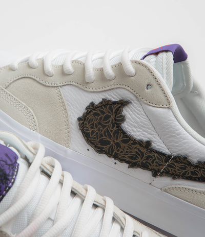 Nike SB x Sky Brown Pogo Plus Shoes in Sail and White and Gym Red - Black