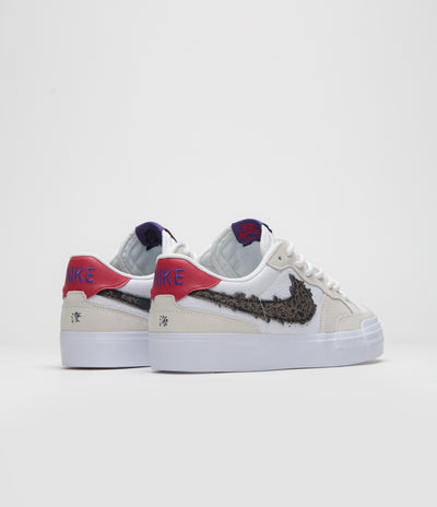 Nike SB x Sky Brown Pogo Plus Shoes in Sail and White and Gym Red - Black