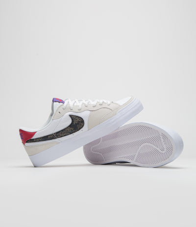 Nike SB x Sky Brown Pogo Plus Shoes in Sail and White and Gym Red - Black