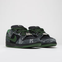 Nike SB x There Skateboards Dunk Low Shoes in Black and Gorge Green and Summit White thumbnail