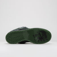 Nike SB x There Skateboards Dunk Low Shoes in Black and Gorge Green and Summit White thumbnail