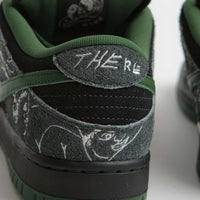 Nike SB x There Skateboards Dunk Low Shoes in Black and Gorge Green and Summit White thumbnail
