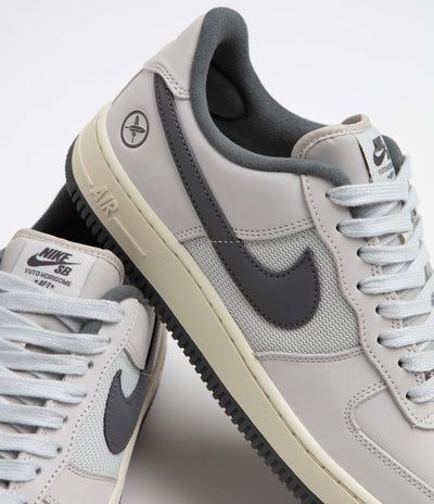 Nike SB x Yuto Horigome Air Force 1 Shoes in White and Iron Grey and White - Coconut Milk