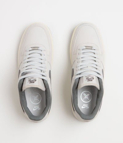 Nike SB x Yuto Horigome Air Force 1 Shoes in White and Iron Grey and White - Coconut Milk
