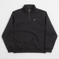 Nike Solo Swoosh 1/4 Zip Sweatshirt in Black and White thumbnail