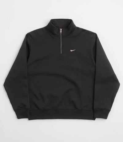 Nike Solo Swoosh 1/4 Zip Sweatshirt in Black and White