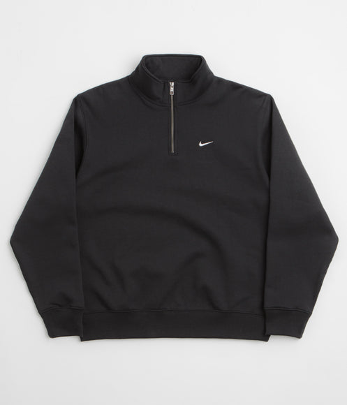 Nike Solo Swoosh 1/4 Zip Sweatshirt - Black / White