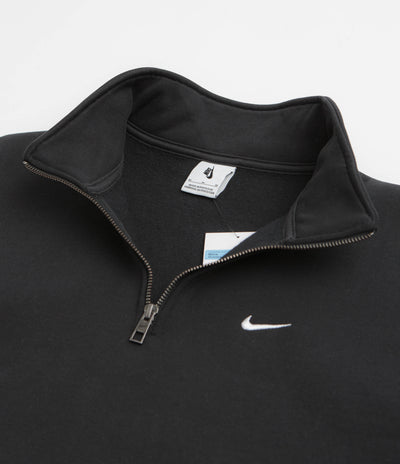 Nike Solo Swoosh 1/4 Zip Sweatshirt in Black and White