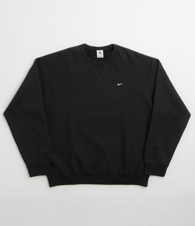 Nike Solo Swoosh Crewneck Sweatshirt in Black and White / White