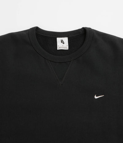 Nike Solo Swoosh Crewneck Sweatshirt in Black and White / White