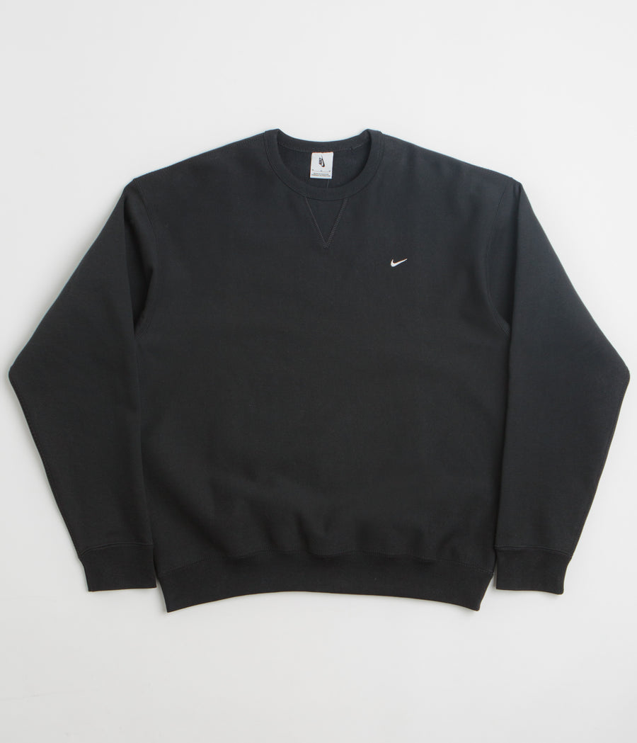 Nike Solo Swoosh Crewneck Sweatshirt in Black and White / White