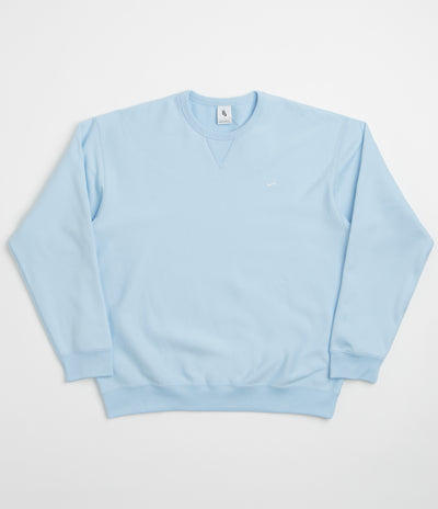 Nike Solo Swoosh Crewneck Sweatshirt in Celestine Blue and White