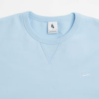 Nike Solo Swoosh Crewneck Sweatshirt in Celestine Blue and White thumbnail