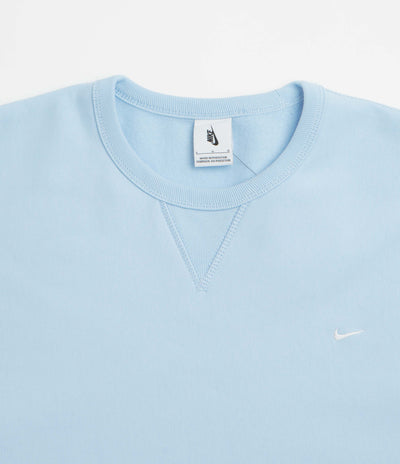 Nike Solo Swoosh Crewneck Sweatshirt in Celestine Blue and White