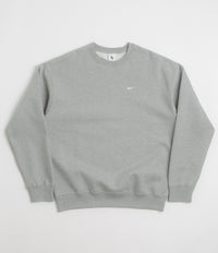 Nike Solo Swoosh Crewneck Sweatshirt in Dark Grey Heather and White