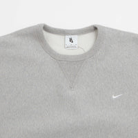 Nike Solo Swoosh Crewneck Sweatshirt - Dark Grey Heather / White / White thumbnail