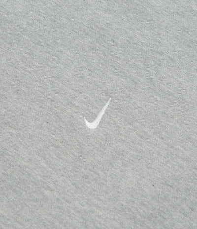 Nike Solo Swoosh Crewneck Sweatshirt - Dark Grey Heather / White / White