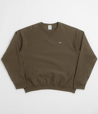 Nike Solo Swoosh Crewneck Sweatshirt in Dark Hazel and White