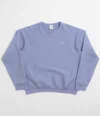 Nike Solo Swoosh Crewneck Sweatshirt in Iron Purple and White