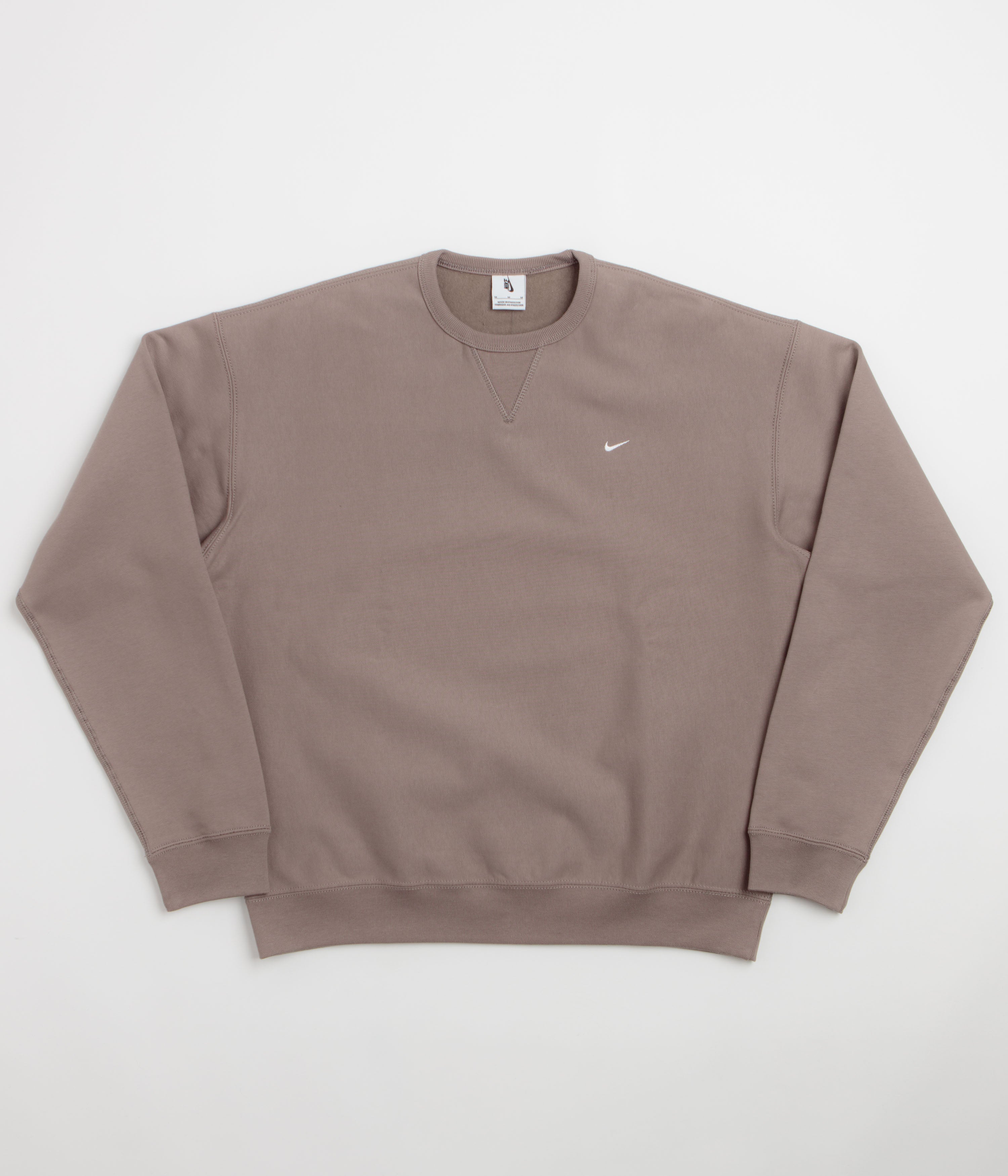 Nike Solo Swoosh Crewneck Sweatshirt - Mink Brown / White