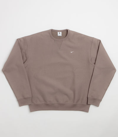 Nike Solo Swoosh Crewneck Sweatshirt - Mink Brown / White