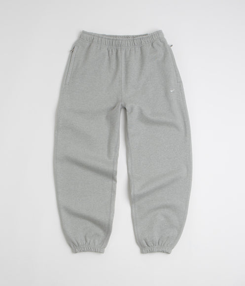 Nike Solo Swoosh Cuffed Sweatpants - Dark Grey Heather / Light Smoke Grey / White