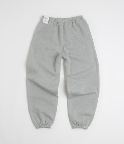 Nike Solo Swoosh Cuffed Sweatpants in Dark Grey Heather and Light Smoke Grey / White