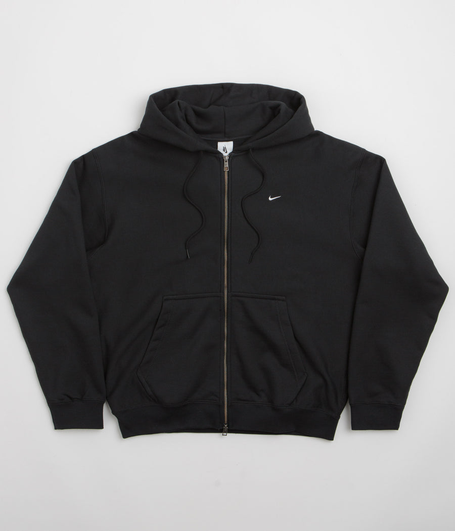 Nike Solo Swoosh Full Zip Hoodie - Black / Black / White