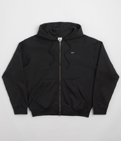 Nike Solo Swoosh Full Zip Hoodie - Black / Black / White