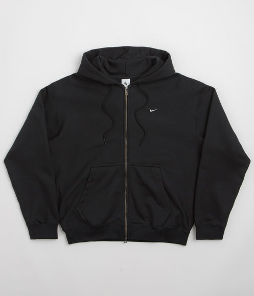 Nike Solo Swoosh Full Zip Hoodie - Black / Black / White