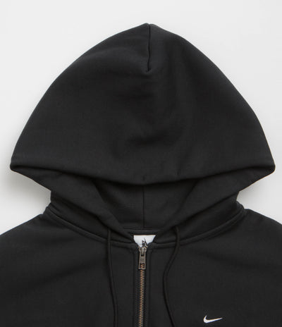 Nike Solo Swoosh Full Zip Hoodie - Black / Black / White