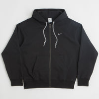 Nike Solo Swoosh Full Zip Hoodie - Black / White thumbnail