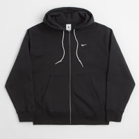 Nike Solo Swoosh Full Zip Hoodie - Black / White thumbnail