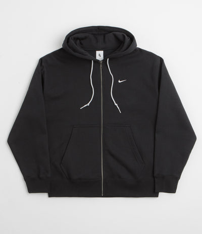 Nike Solo Swoosh Full Zip Hoodie - Black / White