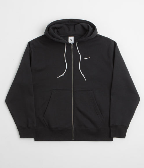 Nike Solo Swoosh Full Zip Hoodie - Black / White