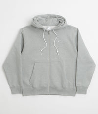 Nike Solo Swoosh Full Zip Hoodie - Dark Grey Heather / White