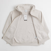 Nike Solo Swoosh Full Zip Hoodie in Light Bone and White thumbnail