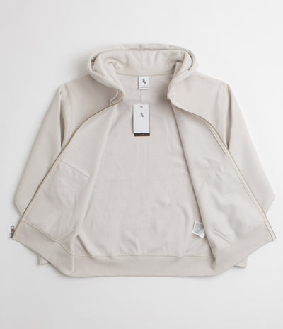 Nike Solo Swoosh Full Zip Hoodie in Light Bone and White