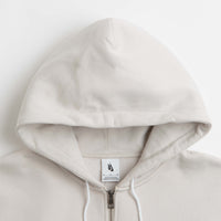 Nike Solo Swoosh Full Zip Hoodie in Light Bone and White thumbnail