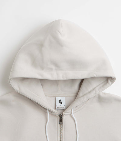 Nike Solo Swoosh Full Zip Hoodie in Light Bone and White