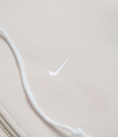 Nike Solo Swoosh Full Zip Hoodie in Light Bone and White