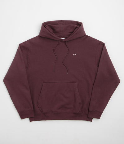 Nike Solo Swoosh Hoodie in Burgundy Crush and Burgundy Crush / White