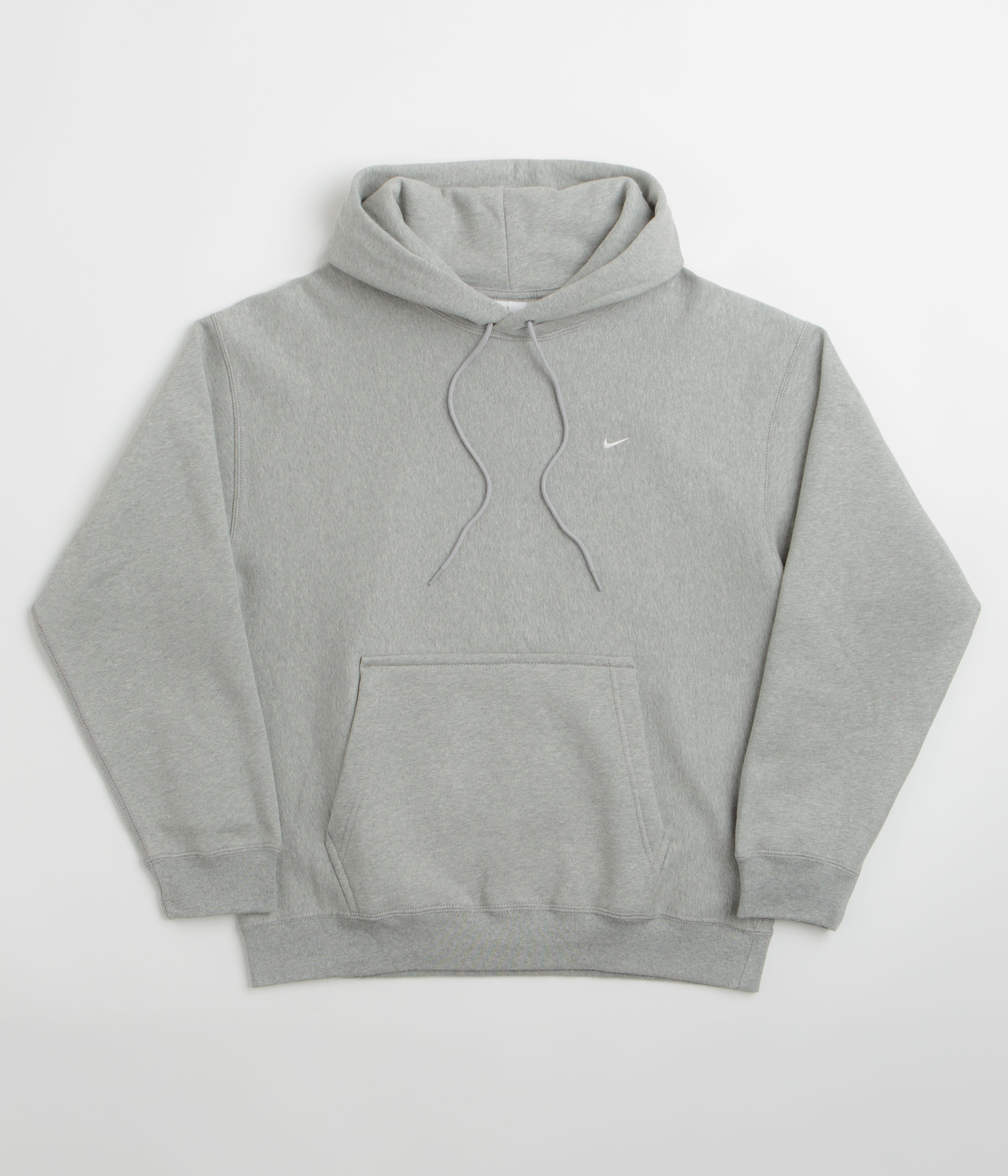 Nike Solo Swoosh Hoodie - Dark Grey Heather / Light Smoke Grey / White / White