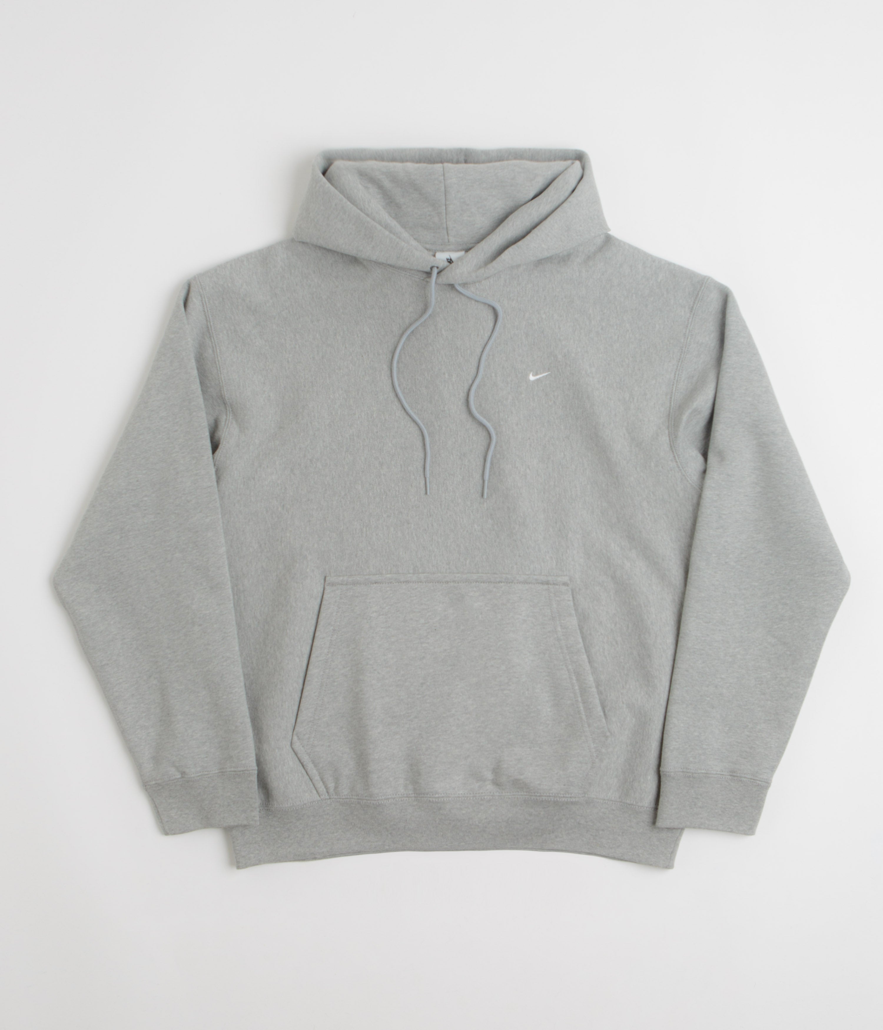 Nike Solo Swoosh Hoodie in Dark Grey Heather and Light Smoke Grey / White / White