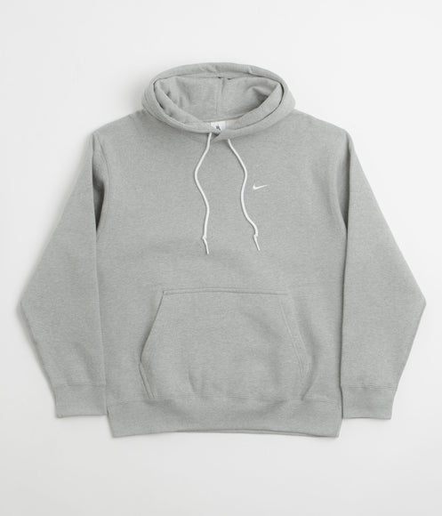 Nike Solo Swoosh Hoodie - Dark Grey Heather / White