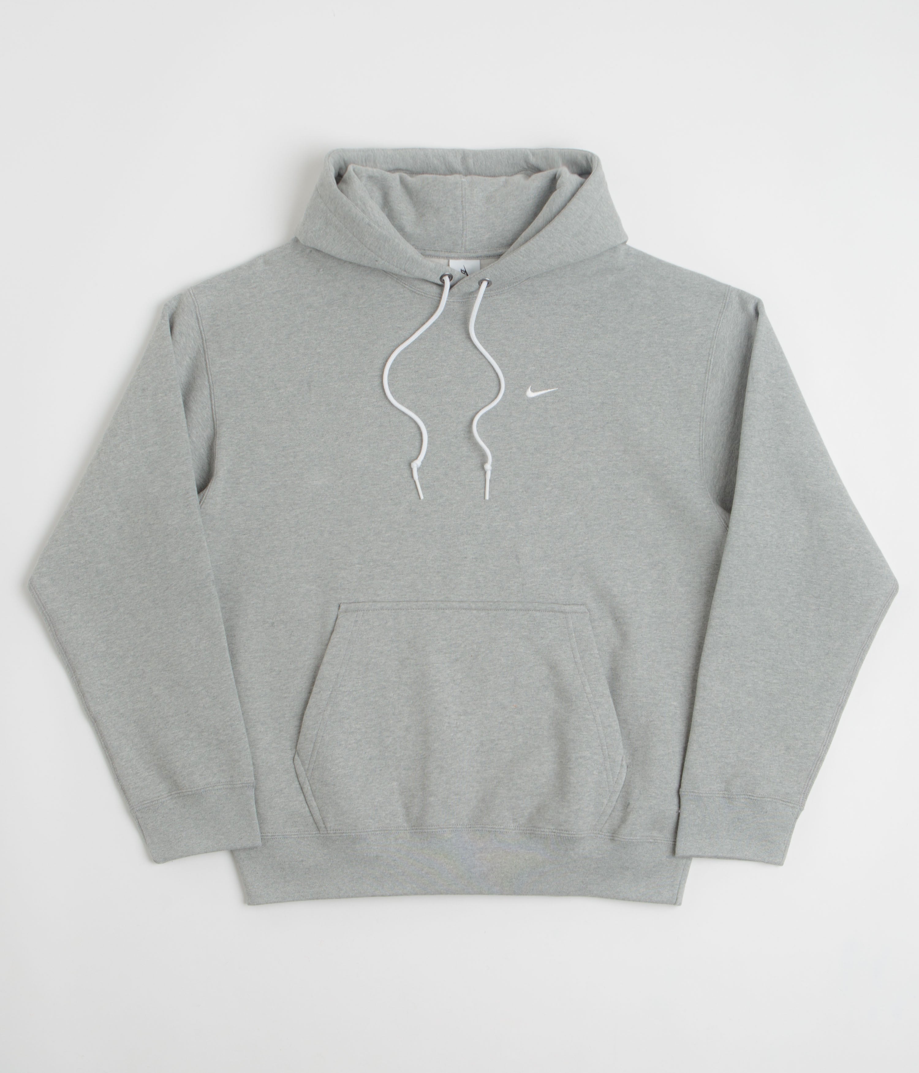 Nike Solo Swoosh Hoodie in Dark Grey Heather and White