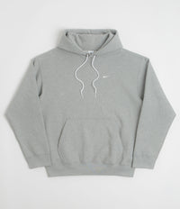 Nike Solo Swoosh Hoodie in Dark Grey Heather and White